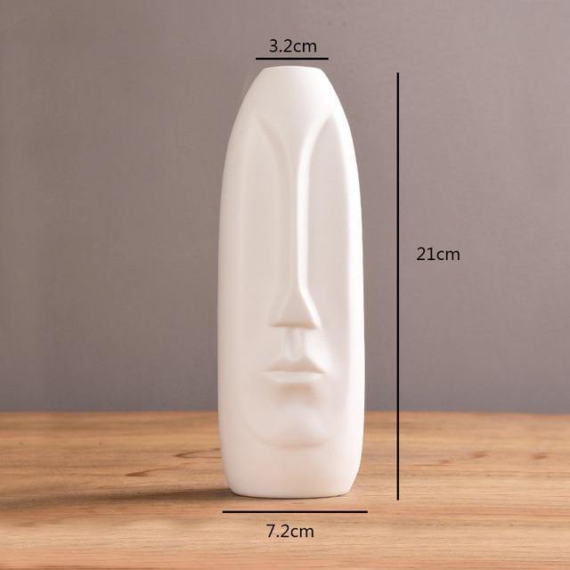 Flat Long Face Ceramic Vase, Rounded or Elongated, view 15