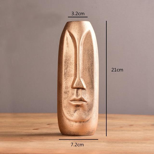 Flat Long Face Ceramic Vase, Rounded or Elongated, view 17