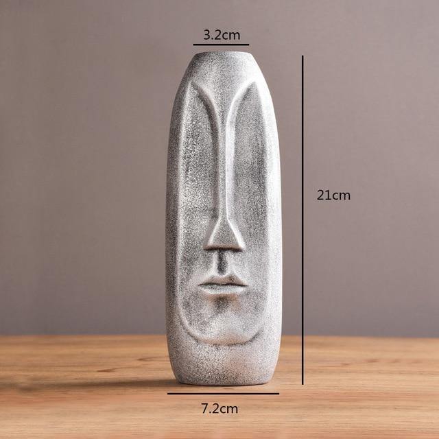 Flat Long Face Ceramic Vase, Rounded or Elongated, view 18