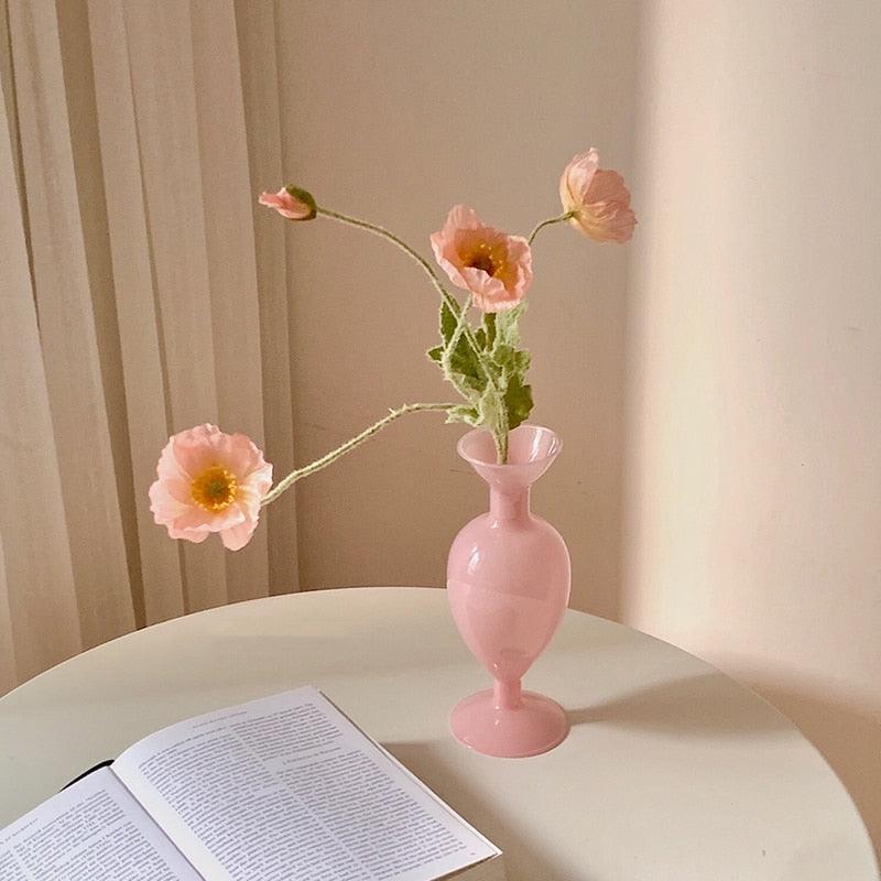 Retro Molded Glass Vase, 8.1 in Tall