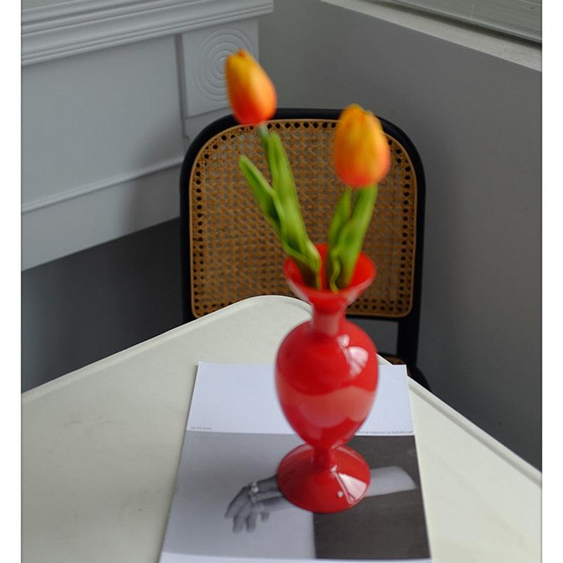 Retro Molded Glass Vase, 8.1 in Tall, view 10
