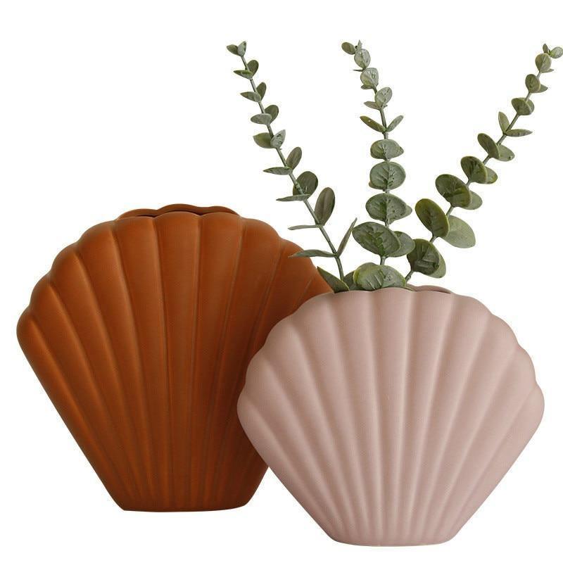 Ceramic Seashell Vase in Four Colors, view 2