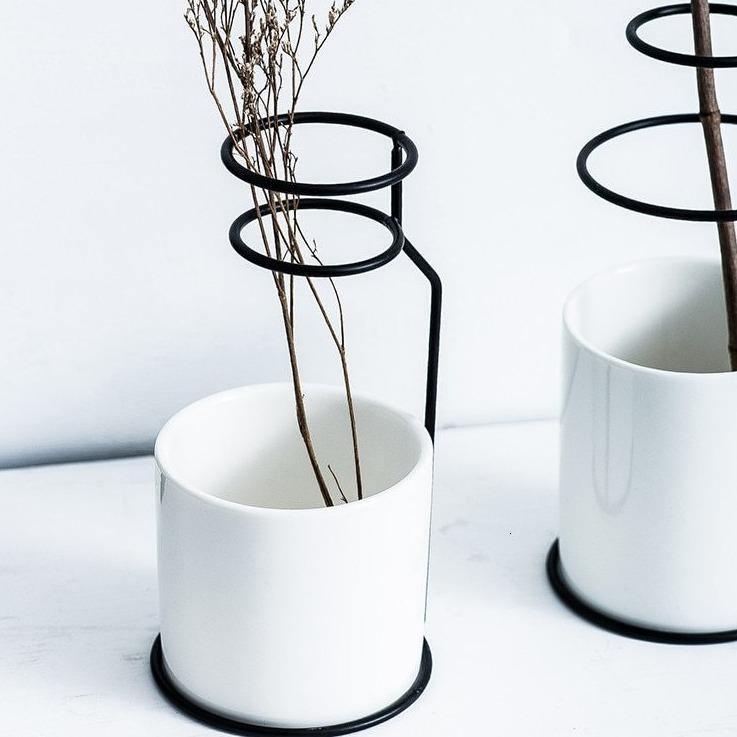 Porcelain Bud Vase on an Iron Stand, Two Sizes, view 6