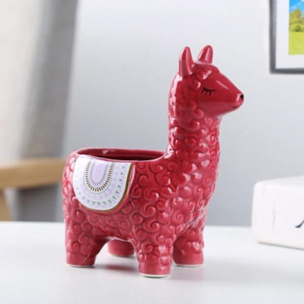 Ceramic Alpaca Succulent Planter, 4 Colors, 2 Poses, view 6