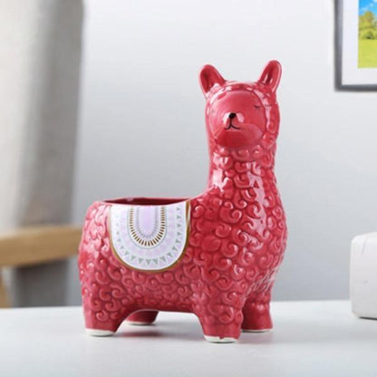 Ceramic Alpaca Succulent Planter, 4 Colors, 2 Poses, view 8