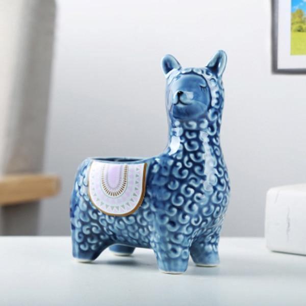 Ceramic Alpaca Succulent Planter, 4 Colors, 2 Poses, view 7
