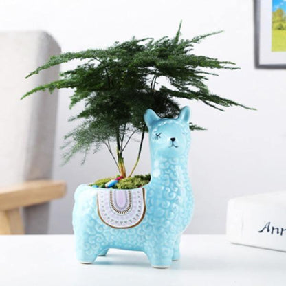 Ceramic Alpaca Succulent Planter, 4 Colors, 2 Poses, view 10