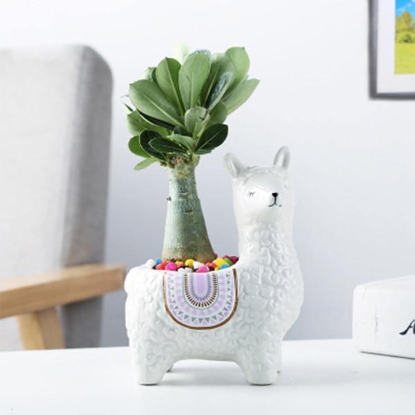 Ceramic Alpaca Succulent Planter, 4 Colors, 2 Poses, view 13