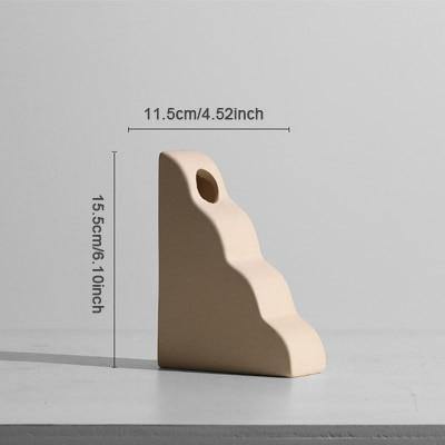 Matte Beige Ceramic Vase, 12 Sculptural Styles, view 17