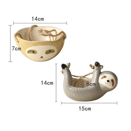 Ceramic Sloth Planter for Small Succulents, Two Shapes, view 7