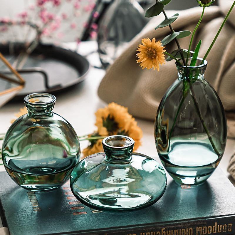 Small Glass Bud Vases, Set of Three