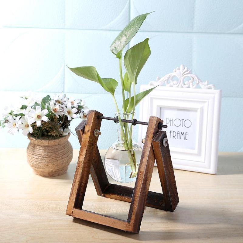 A Frame Wood Stand Propagation Vase, One to Three Bulbs, view 7