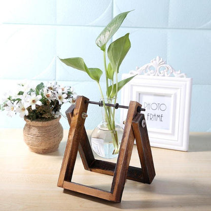 A Frame Wood Stand Propagation Vase, One to Three Bulbs, view 7