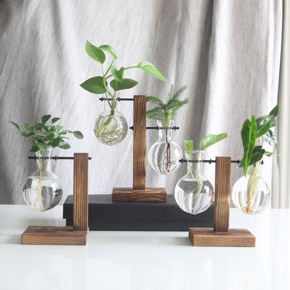 Vertical Wood Stand Propagation Vase, One or Two Bulbs, view 11