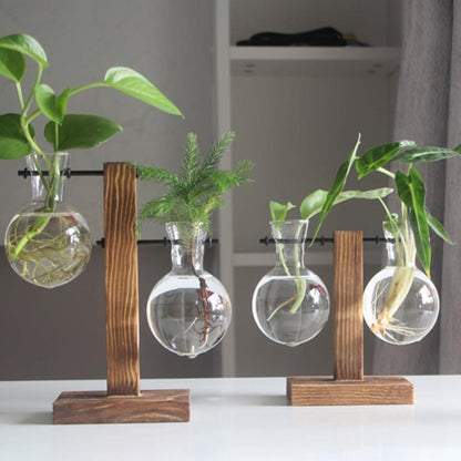 Vertical Wood Stand Propagation Vase, One or Two Bulbs, view 6