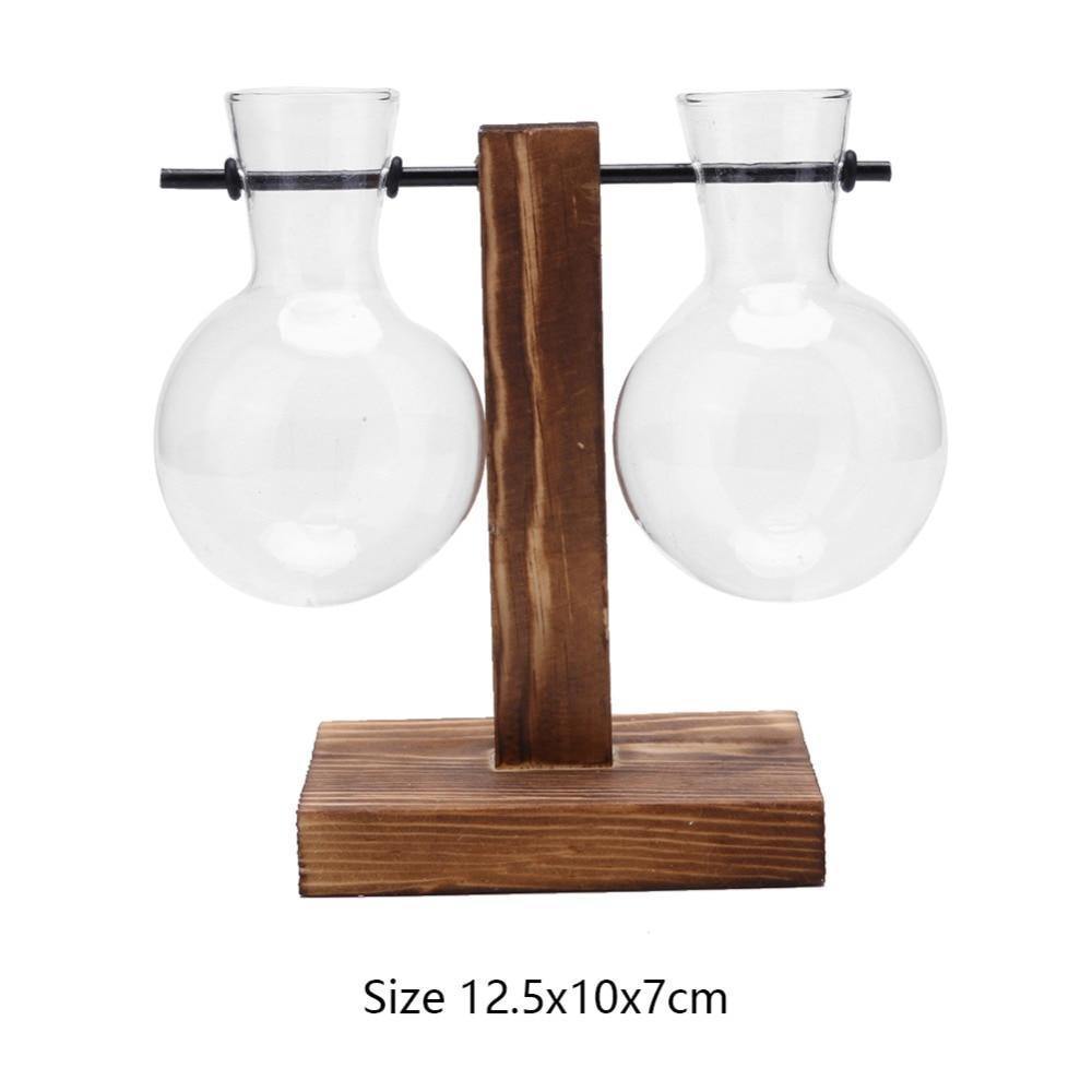 Vertical Wood Stand Propagation Vase, One or Two Bulbs, view 13