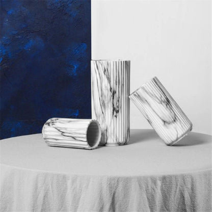 Marbled Ceramic Vase with Nonslip Base, Two Sizes