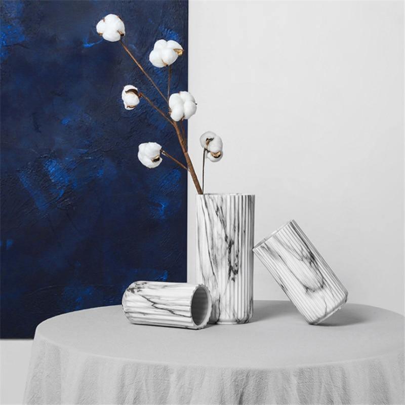 Marbled Ceramic Vase with Nonslip Base, Two Sizes, view 2