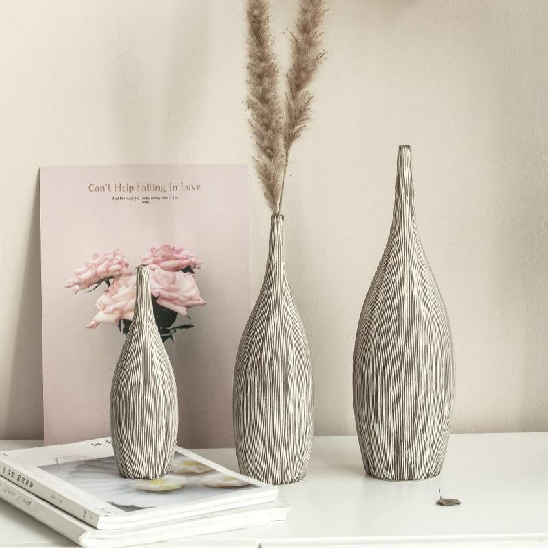 Etched Clay Vase in Three Sizes, 8 to 13 in Tall