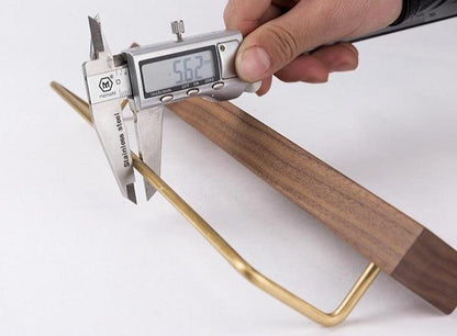 Wood and Brass Bathroom Towel Rack, Two Sizes, view 10