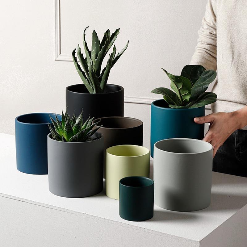 Round Glazed Ceramic Plant Pot, Three Diameters, view 4