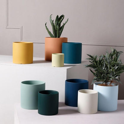 Round Glazed Ceramic Plant Pot, Three Diameters