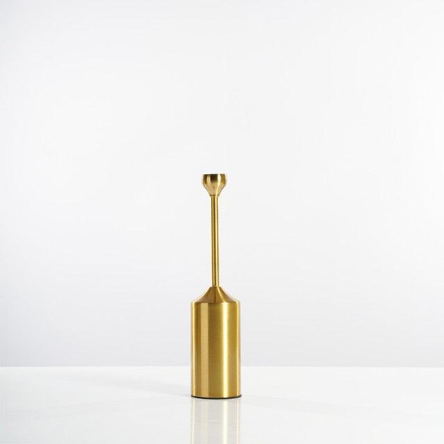 Gold Candle Holders in Six Heights, Singles or Sets, view 8