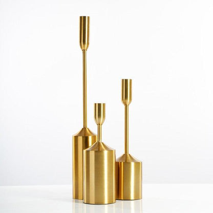 Gold Candle Holders in Six Heights, Singles or Sets, view 12