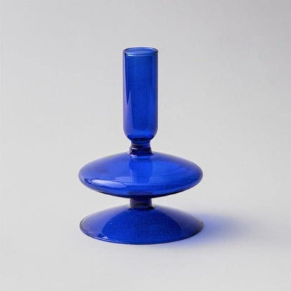 Blue Glass Taper Candle Holder in Seven Shapes, view 8
