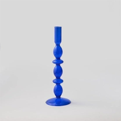 Blue Glass Taper Candle Holder in Seven Shapes, view 10