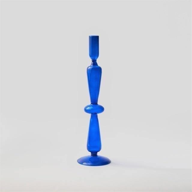 Blue Glass Taper Candle Holder in Seven Shapes, view 9