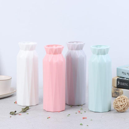 Angular Geometric Plastic Bud Vase, Four Colors, view 3