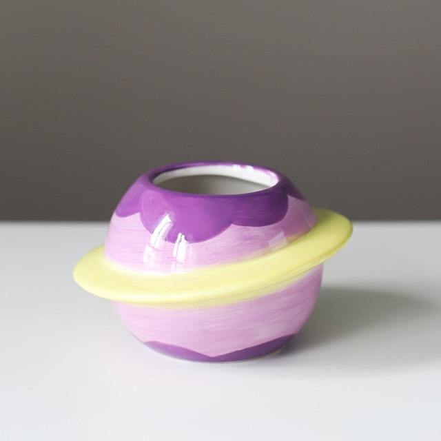 Planet Shaped Mini Ceramic Planter for Succulents, view 8