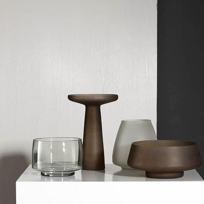 Frosted Borosilicate Glass Vase and Bowl