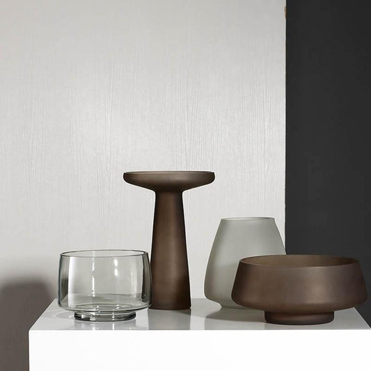 Frosted Borosilicate Glass Vase and Bowl