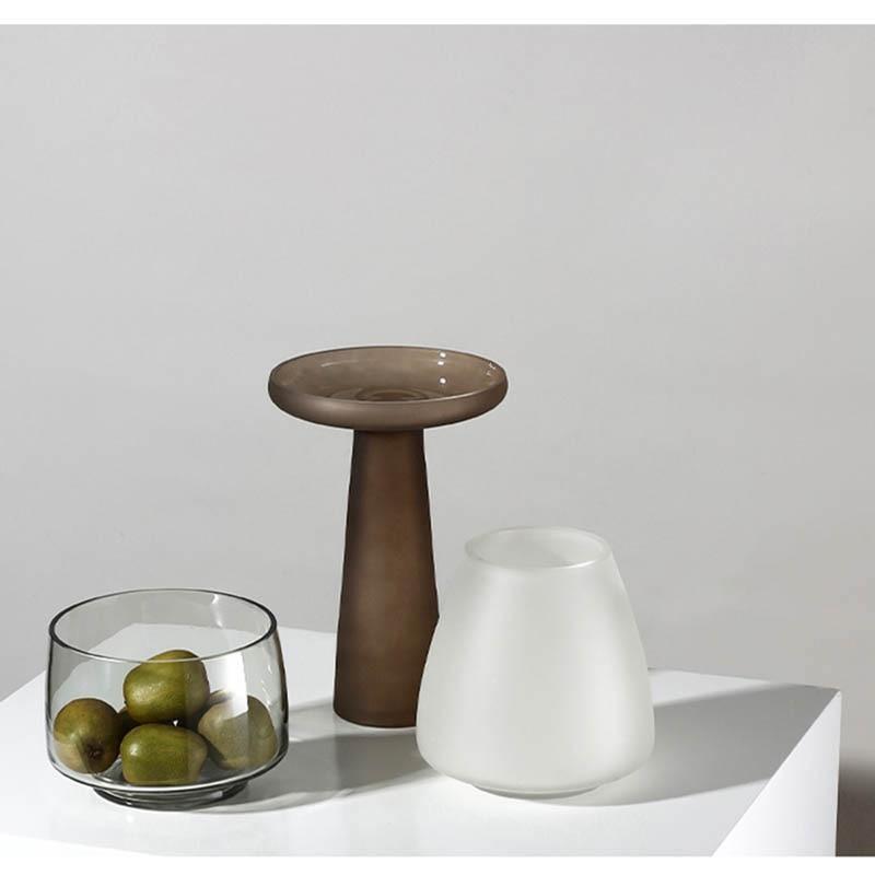 Frosted Borosilicate Glass Vase and Bowl, view 4