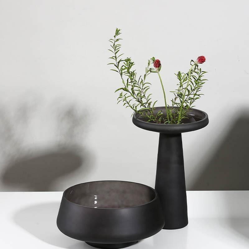 Frosted Borosilicate Glass Vase and Bowl, view 3