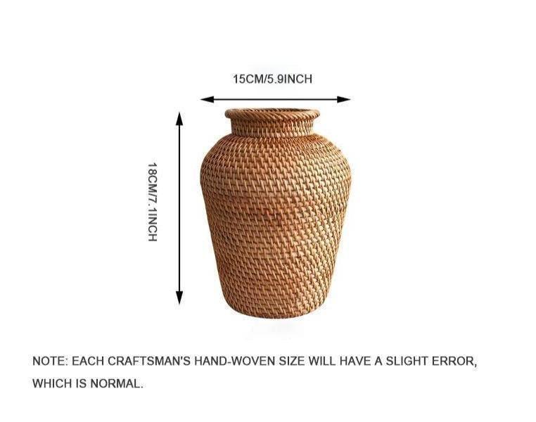 Hand Woven Rattan Vase for Dried Flowers, view 11