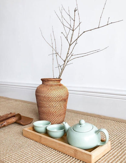 Hand Woven Rattan Vase for Dried Flowers, view 5