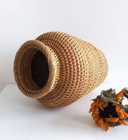 Hand Woven Rattan Vase for Dried Flowers, view 3