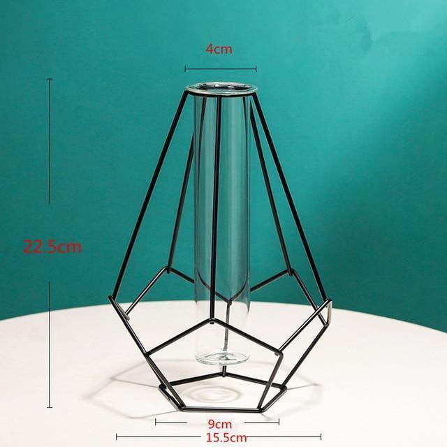 Iron Frame Flower Vase with Removable Glass Tube, view 14