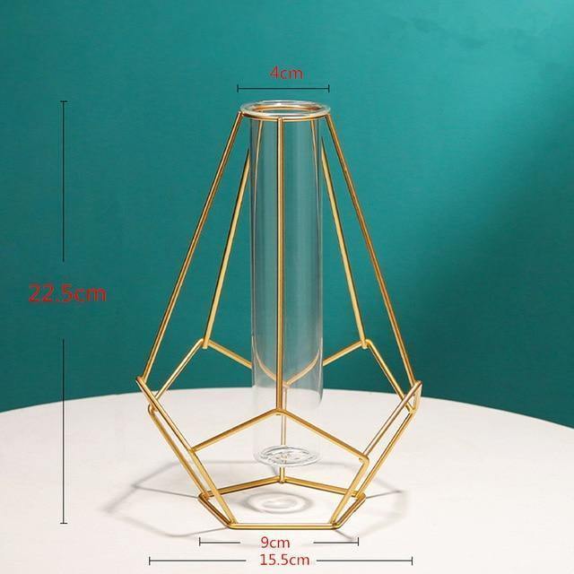 Iron Frame Flower Vase with Removable Glass Tube, view 13