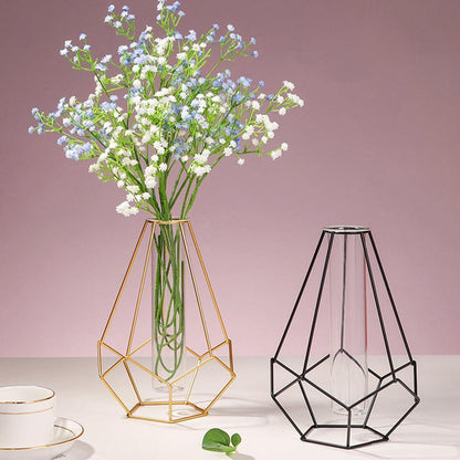 Iron Frame Flower Vase with Removable Glass Tube, view 9