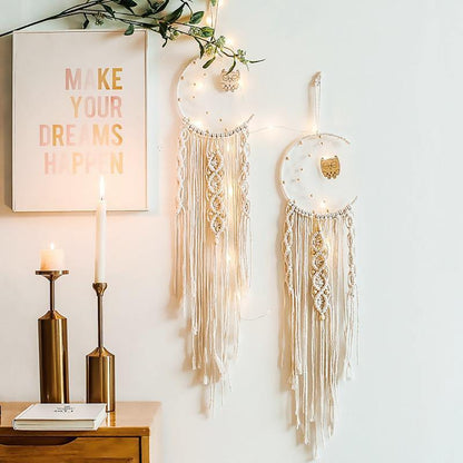 Cotton Macrame Wall Hanging on a Bamboo Peg, Four Styles, view 8
