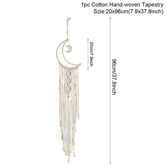 Cotton Macrame Wall Hanging on a Bamboo Peg, Four Styles, view 16