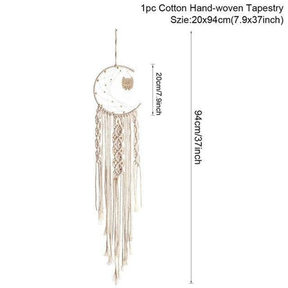 Cotton Macrame Wall Hanging on a Bamboo Peg, Four Styles, view 12