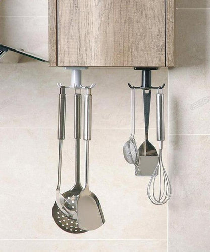 Rotating Under-Cabinet Utensil Rack with 6 Hooks, view 7