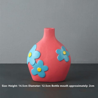 Flower Cutout Ceramic Vase, Six Colors and Sizes, view 8