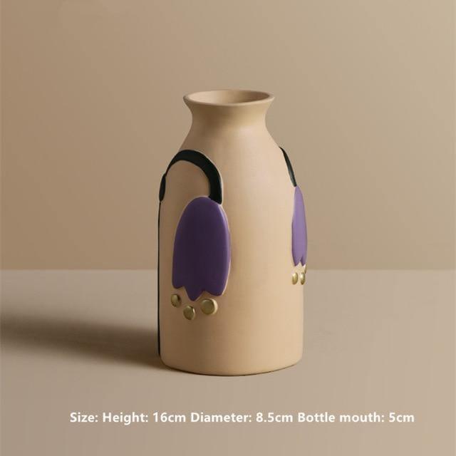 Flower Cutout Ceramic Vase, Six Colors and Sizes, view 13