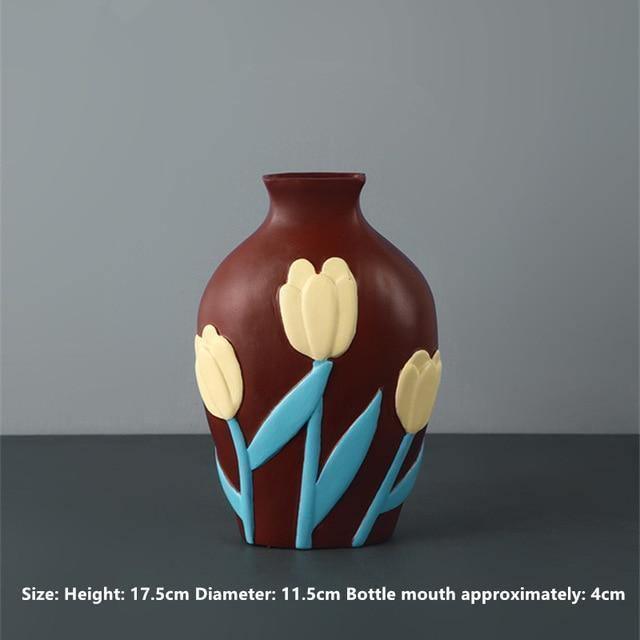 Flower Cutout Ceramic Vase, Six Colors and Sizes, view 6